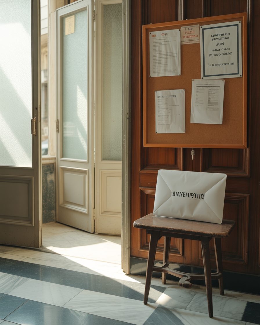 Greek apartment lobby in Halandri, North Athens — Estia handles building admin and bills