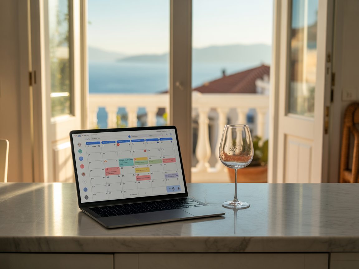 Estia editorial photograph — property care across Greece