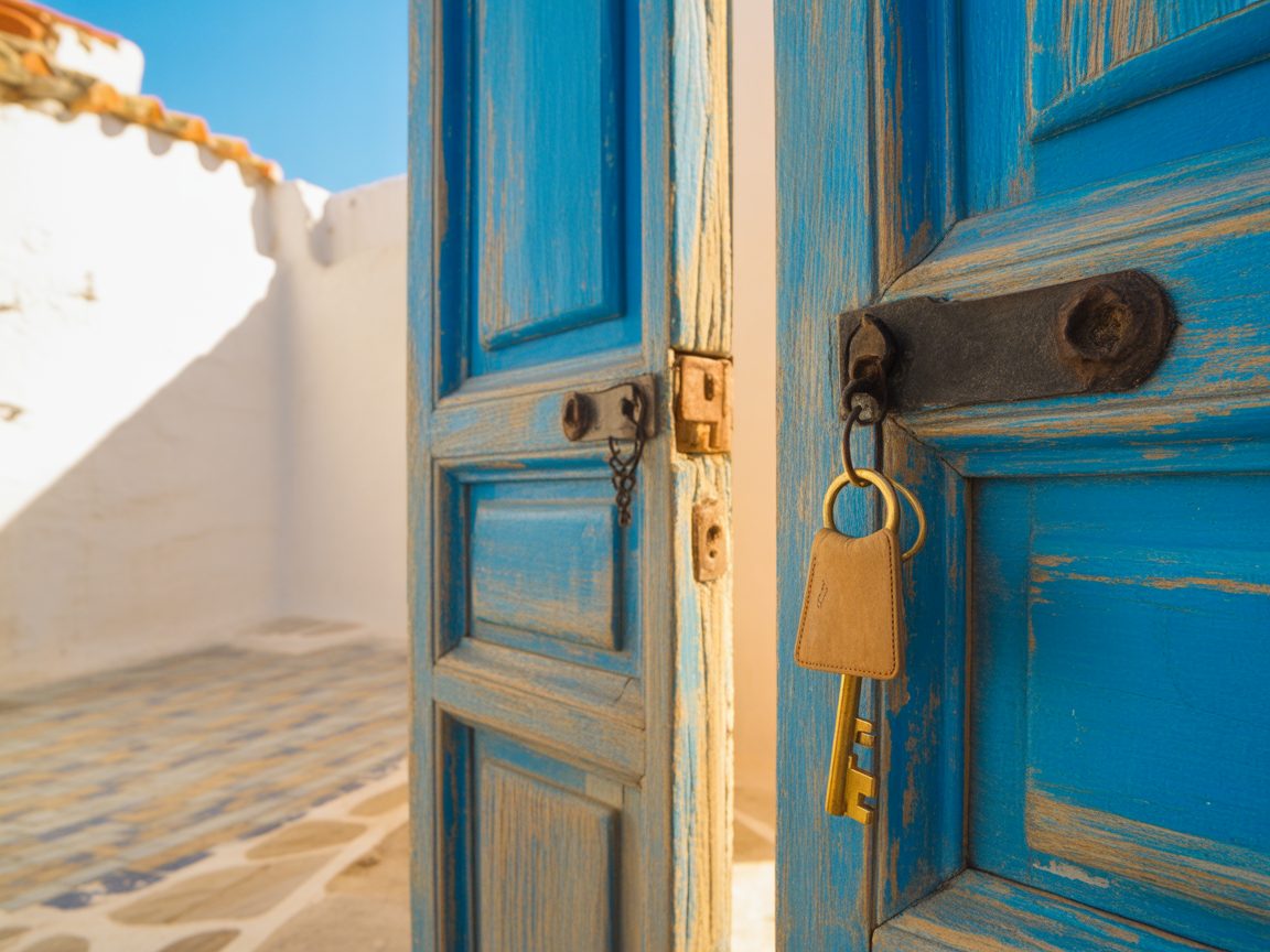 Estia editorial photograph — property care across Greece